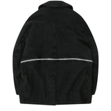 Black CDG Pea Coat aus dickem Tweed mit Reißverschluss