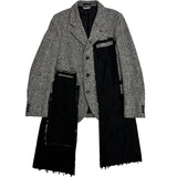 Black CDG Tweed-Jacket mit überlangen Außentaschen