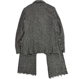 Black CDG Tweed-Jacket mit überlangen Außentaschen