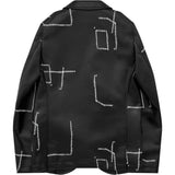 Black CDG Jacket mit aufgedruckten Ziernähten
