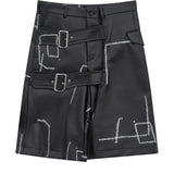 Black CDG Shorts mit aufgedruckten Ziernähten