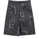 Black CDG Shorts mit aufgedruckten Ziernähten