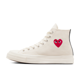 CDG PLAY x CONVERSE Chuck Taylor'70 Kleines Rotes Herz / High Top / Cremefarben