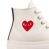 CDG PLAY x CONVERSE Chuck Taylor'70 Kleines Rotes Herz / High Top / Cremefarben