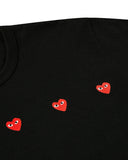 Play Comme des Garçons Triple Hearts Print T-shirt - Schwarz