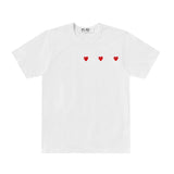 Play Comme des Garçons T-Shirt mit Dreifach-Herz Print