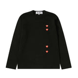 Play Comme des Garçons Langarm T-Shirt mit Vierfach-Herz Print
