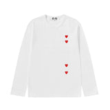 Play Comme des Garçons Langarm T-Shirt mit Vierfach-Herz Print