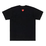 Play Comme des Garçons Klassisches T-shirt mit rotem Herz auf dem Rücken - Schwarz