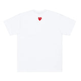 Play Comme des Garçons Klassisches T-shirt mit rotem Herz auf dem Rücken - Weiß