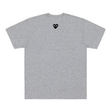 Play Comme des Garçons Klassisches T-shirt mit schwarzem Herz auf dem Rücken - Grau