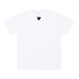 Play Comme des Garçons Klassisches T-shirt mit schwarzem Herz auf dem Rücken - Weiß