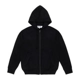 Play Comme des Garçons Reißverschluß Hoodie mit rotem Herz auf dem Rücken - Schwarz