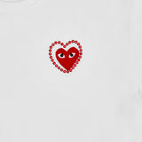 Play Comme des Garçons T-shirt - White / Red Metalstone Heart