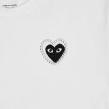 Play Comme des Garçons T-shirt - Weiß / Schwarzes Metallstrass Herz