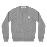 Play Comme des Garçons Cardigan - Light Grey / White Heart