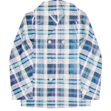 CDG SHIRT Tartan Overprint Double Breasted Jacket Blue