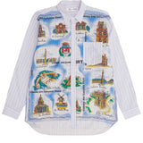 CDG SHIRT Gestreiftes Hemd mit grafischem Aufdruck