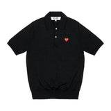 Play Comme des Garçons Unisex Polo mit rotem Herz - Schwarz