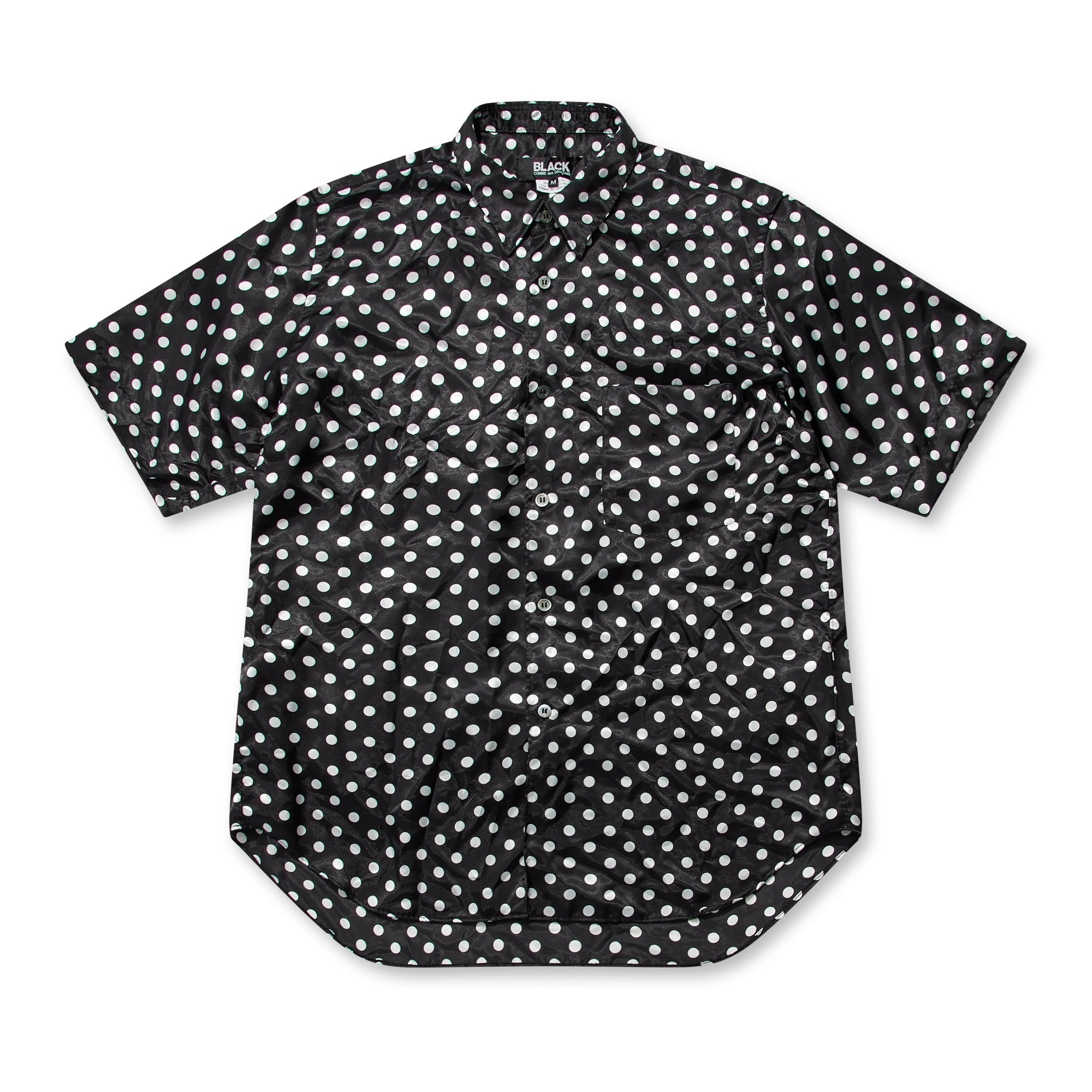 Black and white polka dot dress shirt clearance