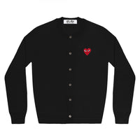 Play Comme des Garçons Ladies' Cardigan - Black / Red Heart Emblem