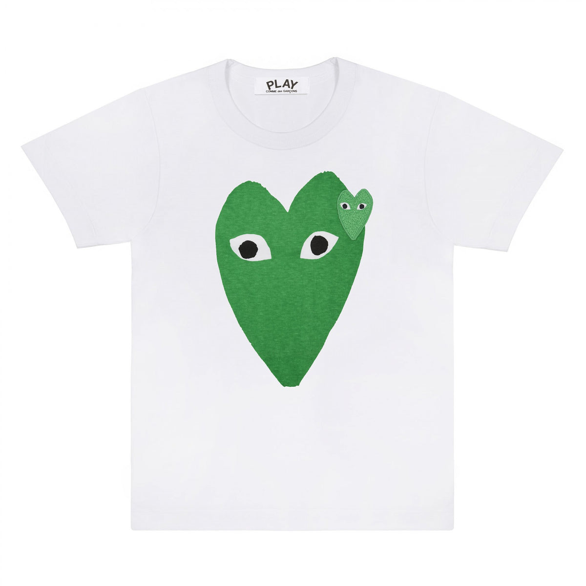 Play Comme des Garçons Stretched Heart T-Shirt - Green / White