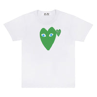 Play Comme des Garçons Blue Eyes T-Shirt - White / Green Heart