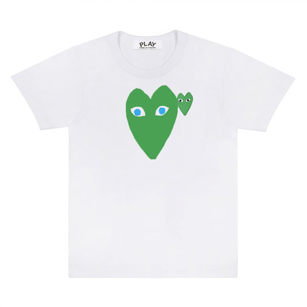 Play Comme des Garçons Blue Eyes T-Shirt - White / Green Heart