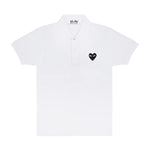 Play Comme des Garçons Polo Shirt - White / Black Heart Emblem