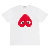 Play Comme des Garçons T-shirt - Big Red Heart on White