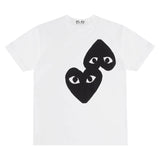 Play Comme des Garçons T-shirt - Double-Heart, White