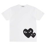Comme des Garçons Oversized T-Shirt – Black Double Hearts, White