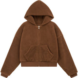 ERL Terry Fleece Kapuzenjacke mit Reißverschluss