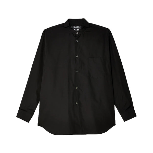 Black CDG Cotton Shirt with Square Collar
