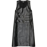 Black CDG Kleid mit Gürtelschnallen Detail