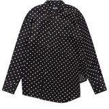 Black CDG Asymmetrisches gepunktetes Hemd