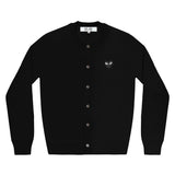 Play Comme des Garçons Crewneck Cardigan, schwarzes Herz - Schwarz