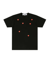 Play Comme des Garçons Scattered Hearts Print T-shirt - Schwarz
