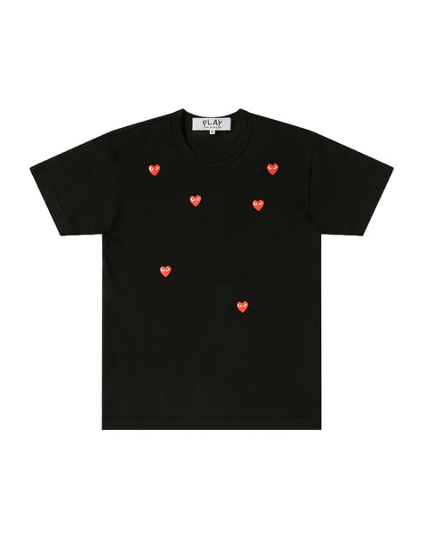 Play Comme des Garçons Scattered Hearts Print T-shirt - Schwarz