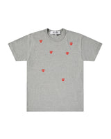 Play Comme des Garçons Scattered Hearts Print T-shirt - Grau