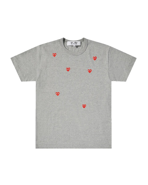 Play Comme des Garçons Scattered Hearts Print T-shirt - Grau