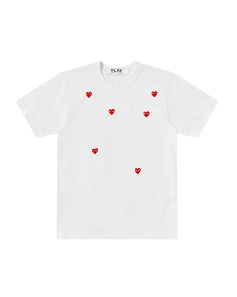 Play Comme des Garçons Scattered Hearts Print T-shirt - Weiss