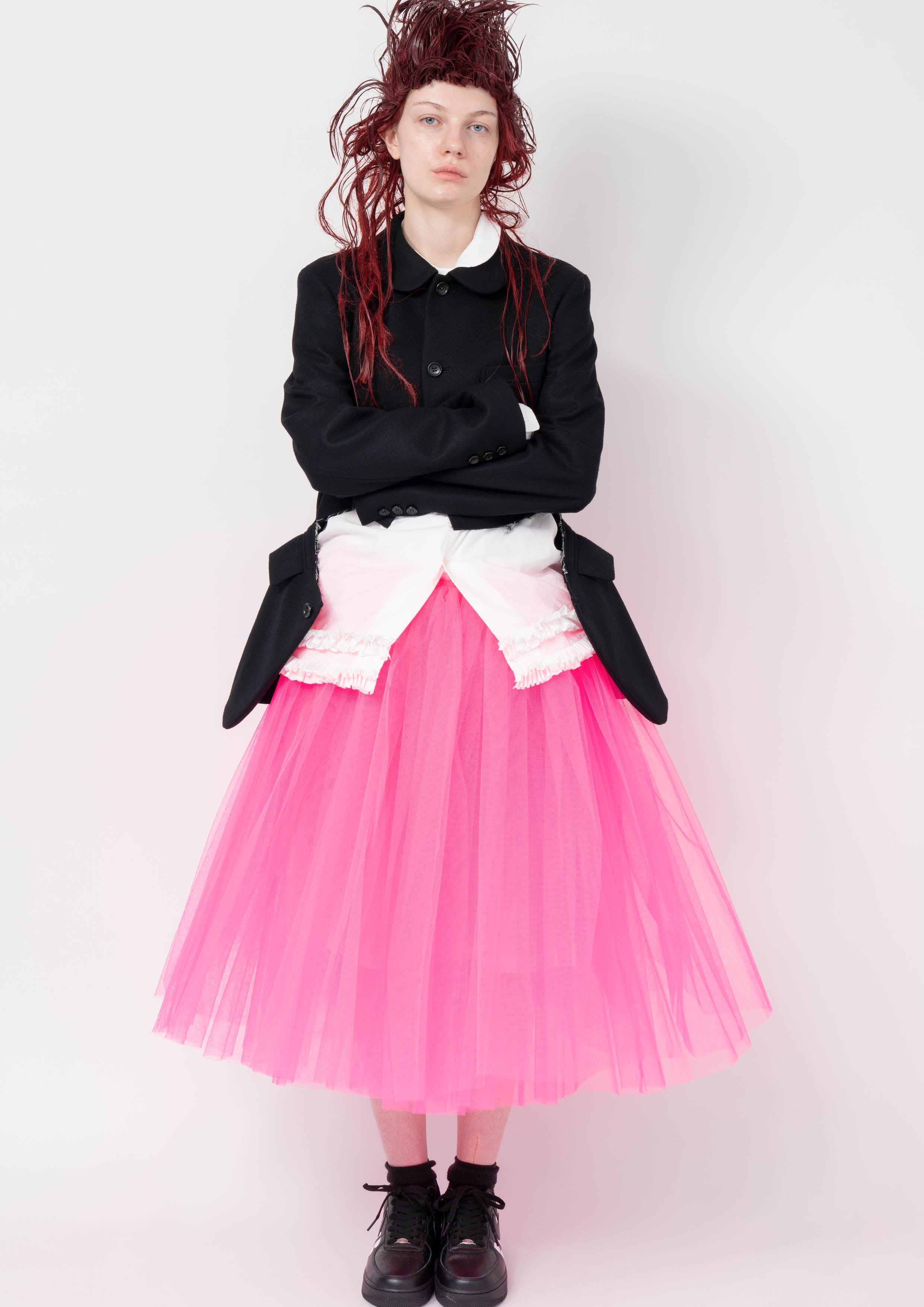 BLACK COMME des GARCONS◆７分袖ブラウス/XS/--/BLK/ドット/1E-B010 BLACK COMME des GARCONS(ブラックコムデギャルソン) / 7分袖