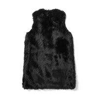 Black CDG Long Faux Fur Vest