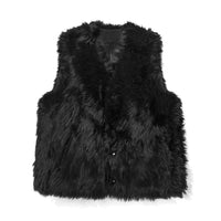 Black CDG Faux Fur Vest
