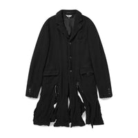 Black CDG / Lange Jacke aus gekochter Wolle