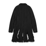 Black CDG Long Boiled Wool Jacket