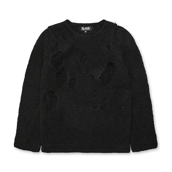 Black CDG FW23 / Distressed Crewneck Sweater