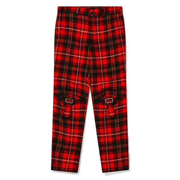 Black CDG / Kniebundhose aus Wolle mit Tartan-Muster