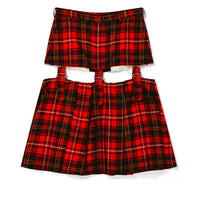 Black CDG Tartan Wool Buckled Skirt